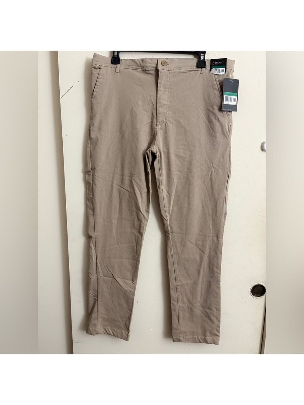Galaxy by Harvic Mens Chino Khaki Slim Pants Size 36/30   NWT
